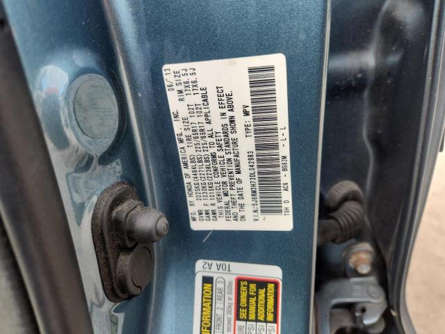 5J6RM3H73DL042983 - 2013 HONDA CR-V EXL Turkuaz foto 12