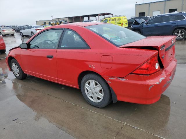 1HGEM221X5L041724 - 2005 HONDA CIVIC DX VP RED photo 2