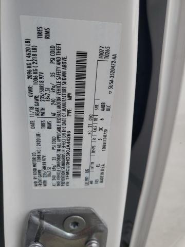 1FMCU0HD3KUA44266 - 2019 FORD ESCAPE SEL Biały zdjęcie 13