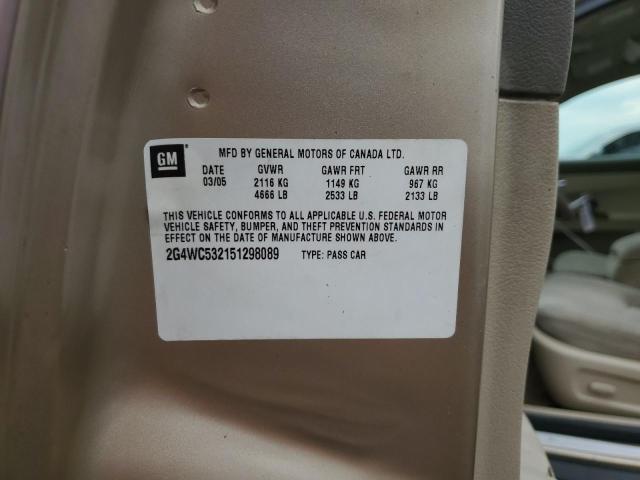 2G4WC532151298089 - 2005 BUICK LACROSSE CX Gold Foto 12