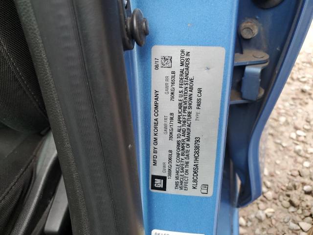 KL8CD6SA1HC838793 - 2017 CHEVROLET SPARK 1LT ლურჯი ფოტო 12