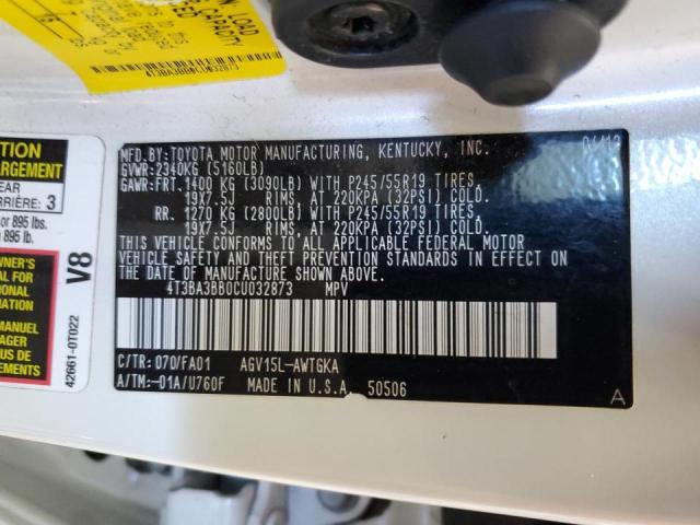 4T3BA3BB0CU032873 - 2012 TOYOTA VENZA LE 白色 照片 14