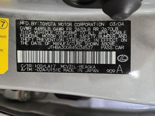 JTHBA30G845034537 - 2004 LEXUS ES 330 银色 照片 13