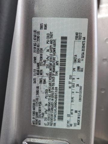 1FMCU0J99DUB91328 - 2013 FORD ESCAPE TITANIUM SILVER photo 13