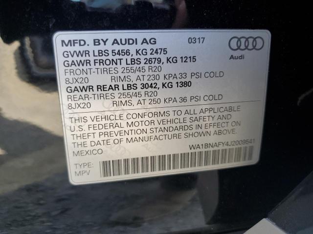 WA1BNAFY4J2009541 - 2018 AUDI Q5 PREMIUM PLUS შავი ფოტო 13