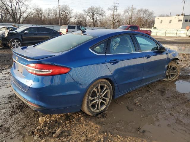 3FA6P0LUXHR230456 - 2017 FORD FUSION SE HYBRID BLUE photo 3