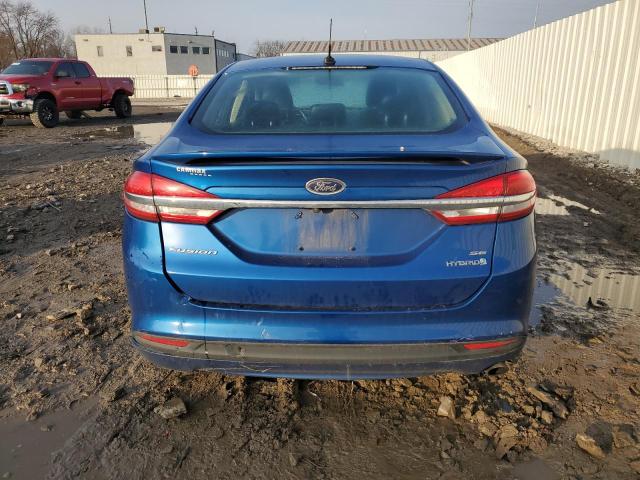 3FA6P0LUXHR230456 - 2017 FORD FUSION SE HYBRID BLUE photo 6