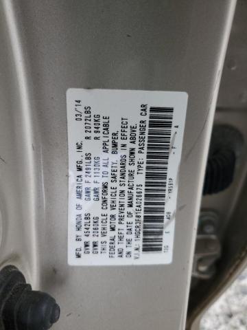 1HGCR3F81EA026675 - 2014 HONDA ACCORD EXL TAN photo 12