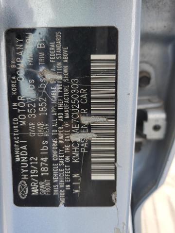 KMHCT4AE7CU250303 - 2012 HYUNDAI ACCENT GLS 蓝色 照片 12