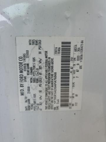 1FTKR1AD5APA76568 - 2010 FORD RANGER WHITE photo 12