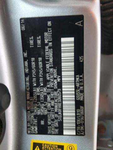 5TDJKRFHXES060579 - 2014 TOYOTA HIGHLANDER XLE ვერცხლისფერი ფოტო 13