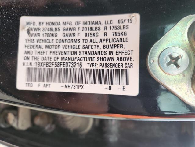 19XFB2F58FE073216 - 2015 HONDA CIVIC LX BLACK photo 12