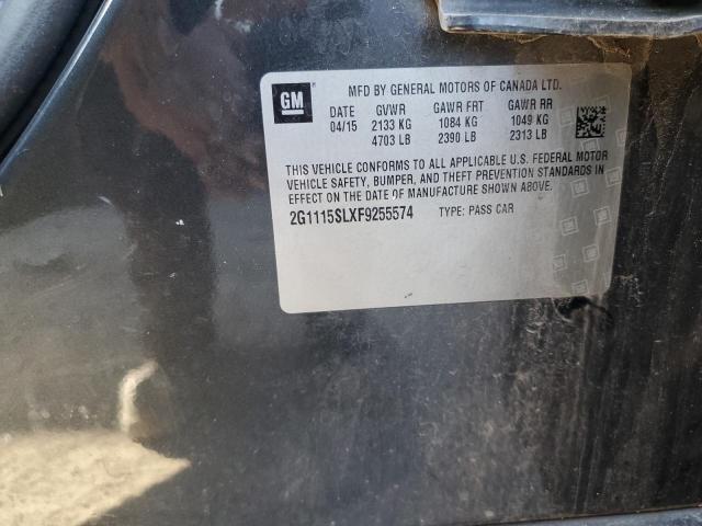 2G1115SLXF9255574 - 2015 CHEVROLET IMPALA LT GRAY photo 12