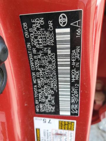 JTDKB20U497843043 - 2009 TOYOTA PRIUS 红色 照片 12