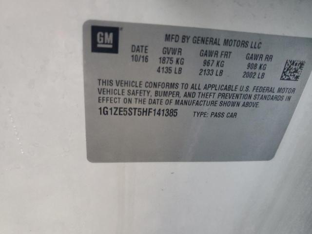 1G1ZE5ST5HF141385 - 2017 CHEVROLET MALIBU LT WHITE photo 12