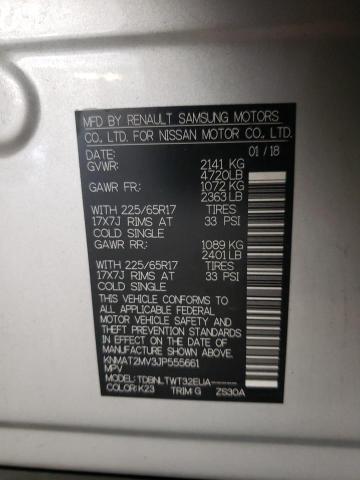 KNMAT2MV3JP555661 - 2018 NISSAN ROGUE S Gümüş fotoğraf 13