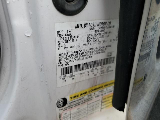 5LMJJ2J58BEJ07836 - 2011 LINCOLN NAVIGATOR თეთრი ფოტო 14