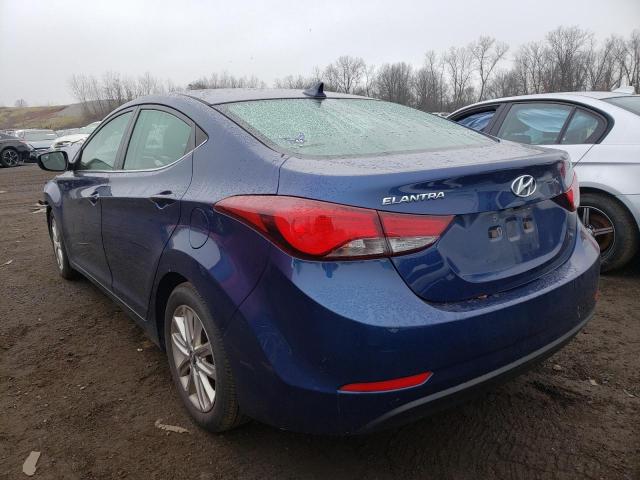 5NPDH4AE5FH556277 - 2015 HYUNDAI ELANTRA SE BLUE photo 2