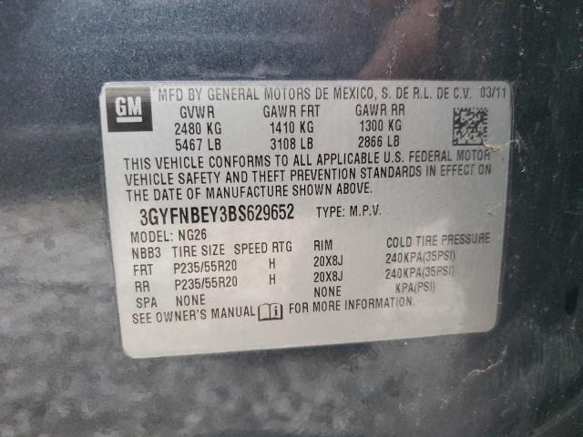 3GYFNBEY3BS629652 - 2011 CADILLAC SRX PERFORMANCE COLLECTION CHARCOAL photo 12