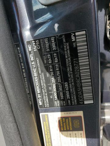 4JGDA5HB8CA028771 - 2012 MERCEDES-BENZ ML 350 4MATIC GRAY photo 13