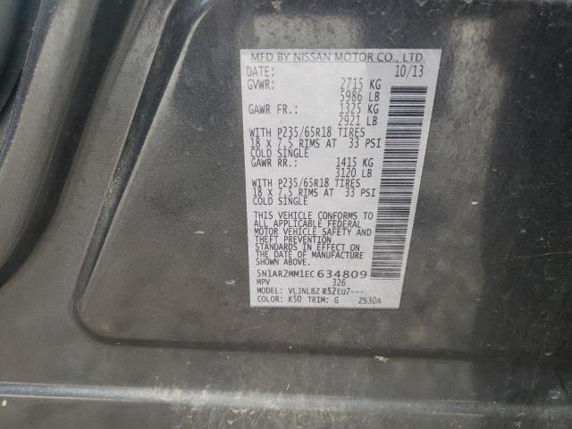 5N1AR2MM1EC634809 - 2014 NISSAN PATHFINDER S 灰色 照片 13