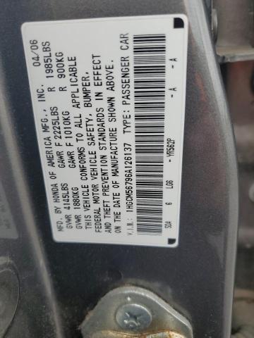 1HGCM56796A126137 - 2006 HONDA ACCORD EX 灰色 照片 12