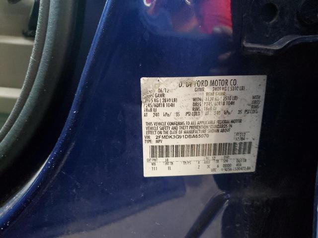 2FMDK3G91DBA65070 - 2013 FORD EDGE SE BLUE photo 13