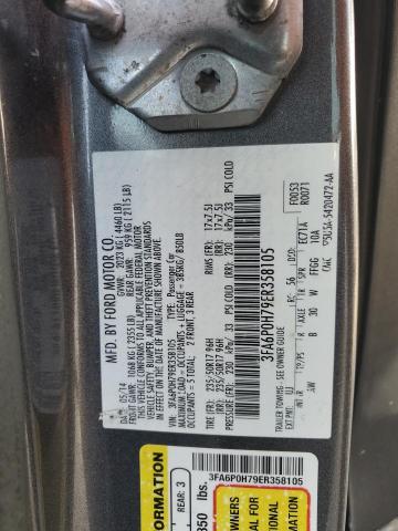 3FA6P0H79ER358105 - 2014 FORD FUSION SE GRAY photo 12