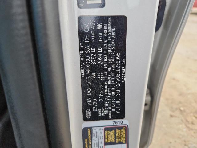 3KPF24AD8LE236095 - 2020 KIA FORTE FE 银色 照片 12