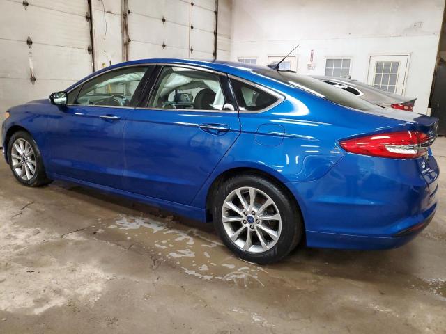 3FA6P0HD2HR291910 - 2017 FORD FUSION SE BLUE photo 2