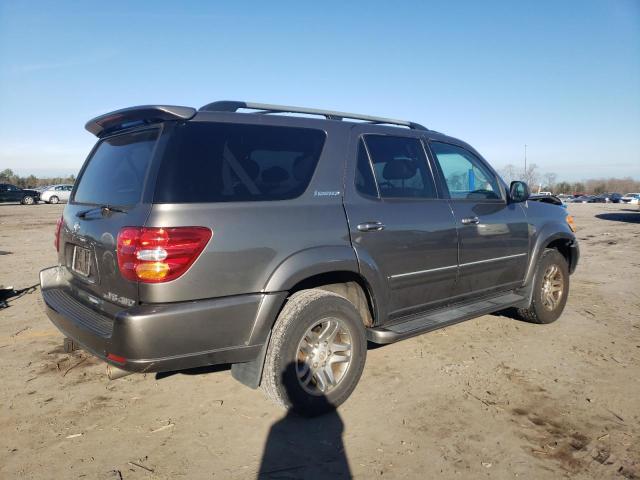 5TDBT48A74S229203 - 2004 TOYOTA SEQUOIA LIMITED GRAY photo 3