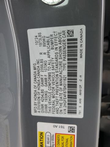 2HGFE4F87SH311621 - 2025 HONDA CIVIC SPORT 灰色 照片 13