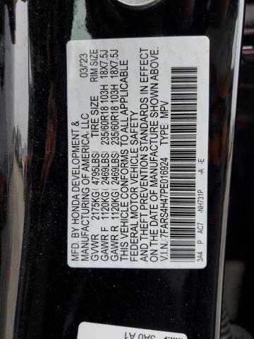 7FARS4H47PE016924 - 2023 HONDA CR-V EX შავი ფოტო 13