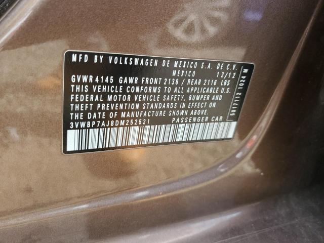 3VWBP7AJ8DM252521 - 2013 VOLKSWAGEN JETTA SE Qəhvəyi foto 12