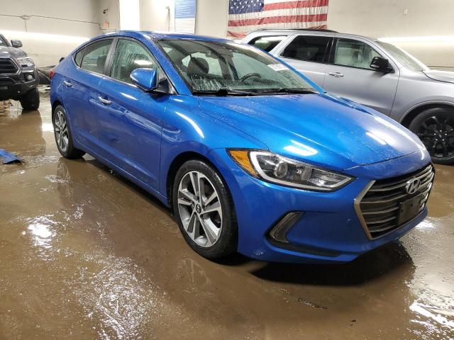 KMHD84LF1HU263857 - 2017 HYUNDAI ELANTRA SE BLUE photo 4