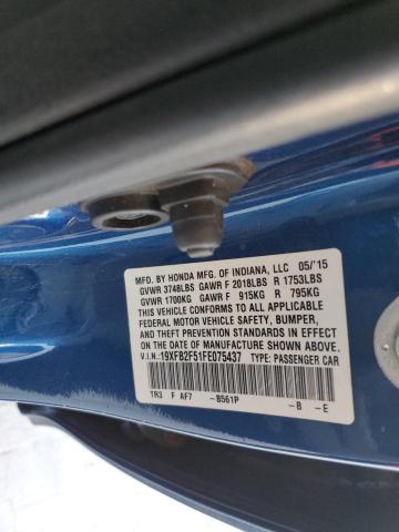 19XFB2F51FE075437 - 2015 HONDA CIVIC LX 蓝色 照片 12