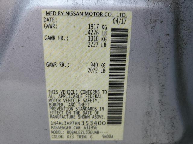 1N4AL3AP7HN353400 - 2017 NISSAN ALTIMA 2.5 SILVER photo 12