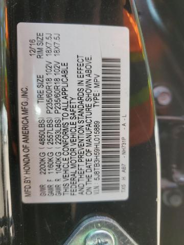 5J8TB3H59HL015889 - 2017 ACURA RDX TECHNOLOGY BLACK photo 14