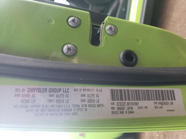 2C3CDZFJ9FH707807 - 2015 DODGE CHALLENGER R/T SCAT PACK GREEN photo 13