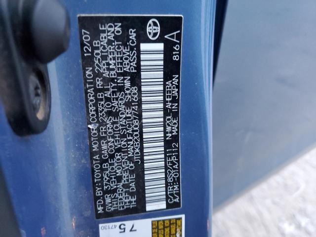 JTDKB20U087741608 - 2008 TOYOTA PRIUS BLUE photo 12