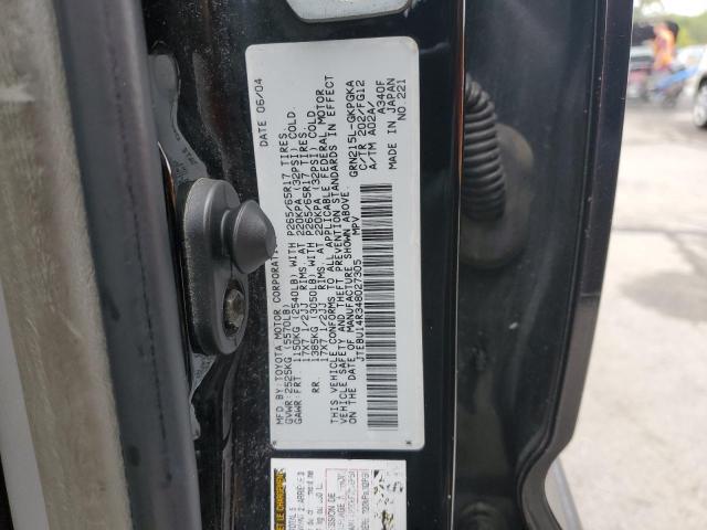 JTEBU14R348027305 - 2004 TOYOTA 4RUNNER SR5 BLACK photo 13