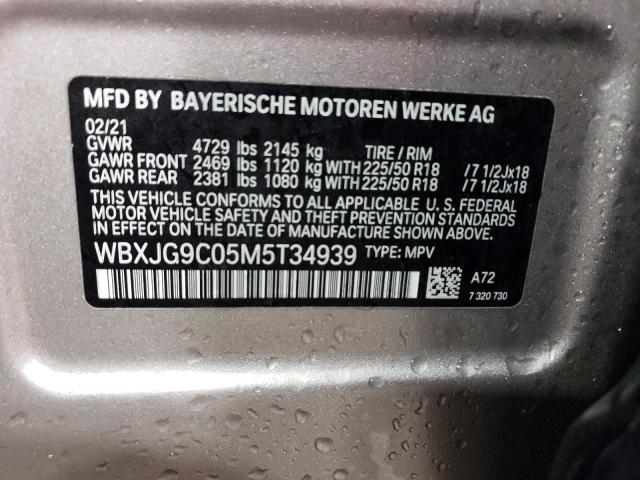 WBXJG9C05M5T34939 - 2021 BMW X1 XDRIVE28I SILVER photo 13