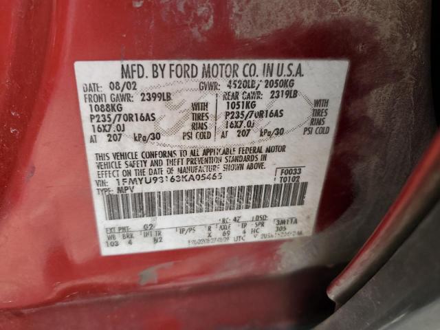 1FMYU93163KA05465 - 2003 FORD ESCAPE XLT RED photo 14
