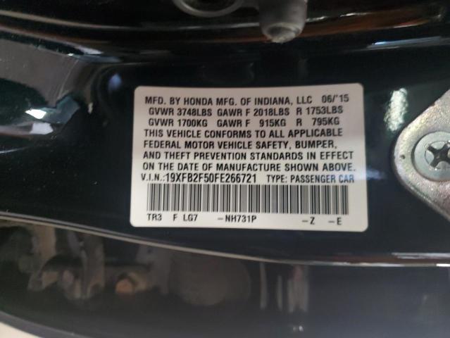 19XFB2F50FE266721 - 2015 HONDA CIVIC LX BLACK photo 12