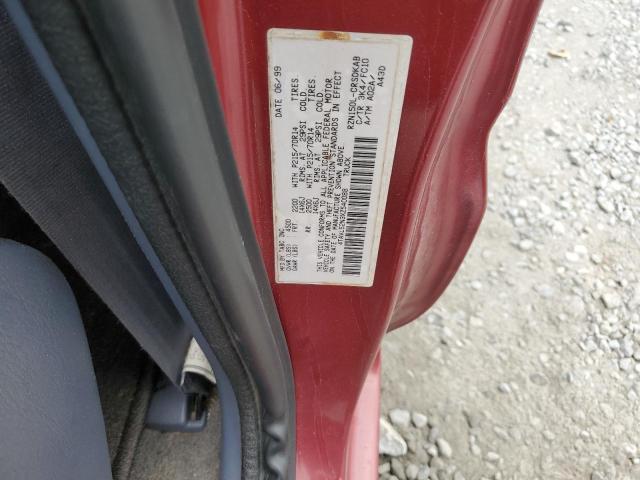 4TAVL52N3XZ540088 - 1999 TOYOTA TACOMA XTRACAB RED photo 12