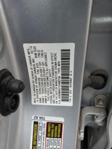 2HKRM4H71EH682756 - 2014 HONDA CR-V EXL SILVER photo 13
