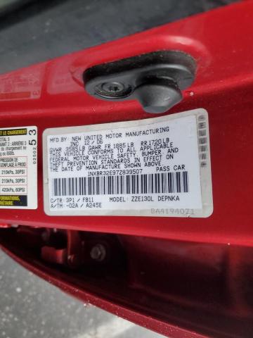 1NXBR32E97Z839507 - 2007 TOYOTA COROLLA CE RED photo 12