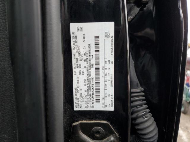 1FTEW1E4XKFB14593 - 2019 FORD F150 SUPERCREW BLACK photo 12