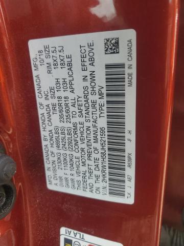 2HKRW1H58JH521595 - 2018 HONDA CR-V EX წითელი ფოტო 13