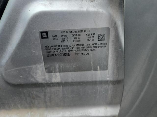 1G1PC5SH2C7232898 - 2012 CHEVROLET CRUZE LS Gümüş foto 12